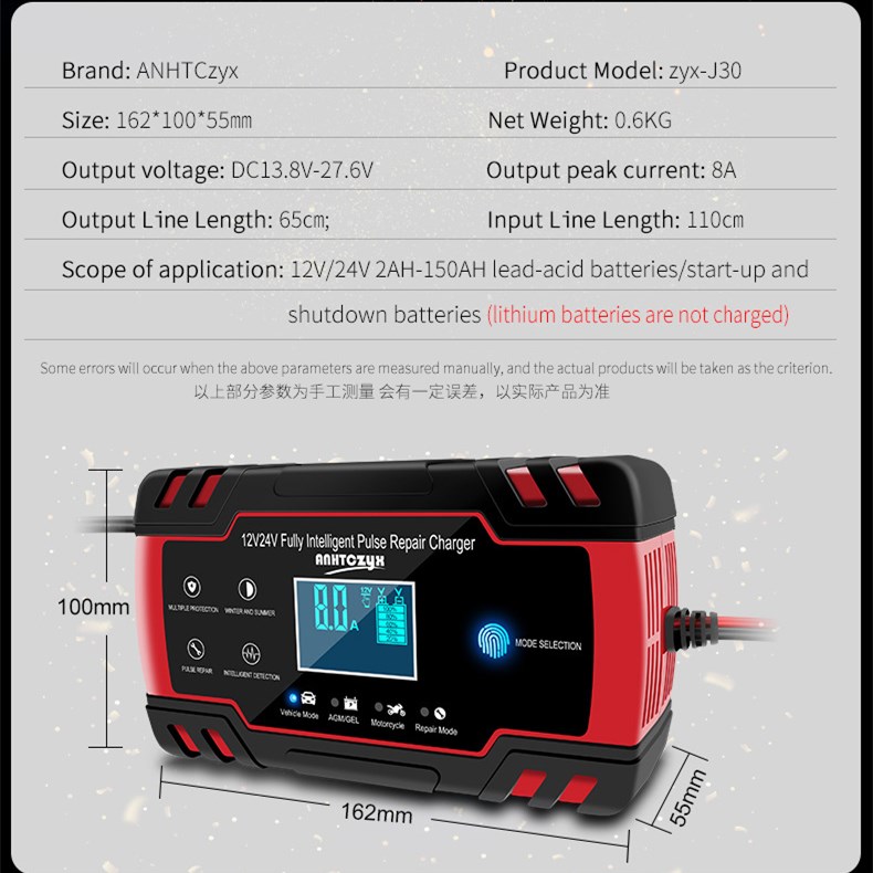 Car Jump Starter Emergency 12V/24V Power Bank Battery Charger With LCD Display Smart Fast Charging Car Motorcycle Accessories