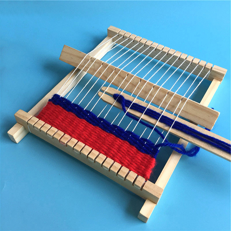 Knitting Loom Mini DIY Traditional Wooden Weaving Toy Loom Handmade Knitting Machine With Accessories For Kids Children
