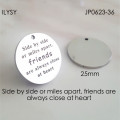 20pcs/lot 25mm charm The Love Between Grandmother& Granddaughter is forever disc pendants tag Stainless steel fitting DIY
