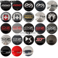 4PCS/LOT 56MM OZ Racing VOLK RAYS ENKEI ST DS SSR TIGER HEAD FIBER CARBON EXECUTOR Car Wheel Center Hub Cap Sticker