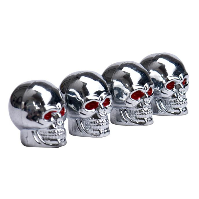 Hot Sell Red Eyes Skull Tyre Tire Air Valve Stem Dust Caps For Car Bike Truck Bicycle Bike Repair Accessory High Quality Mar 15