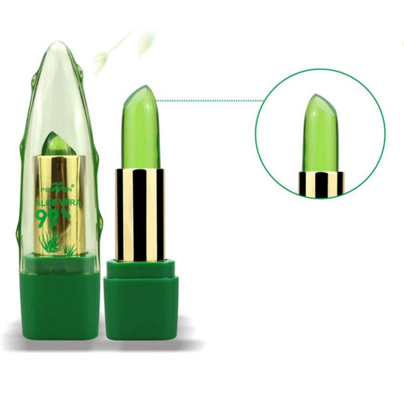 1PC Temperature Change Jelly Lipstick Natural Aloe Vera Plant Moisturizing Lip Balm Lasting Waterproof Non-stick Cup Lip Gloss