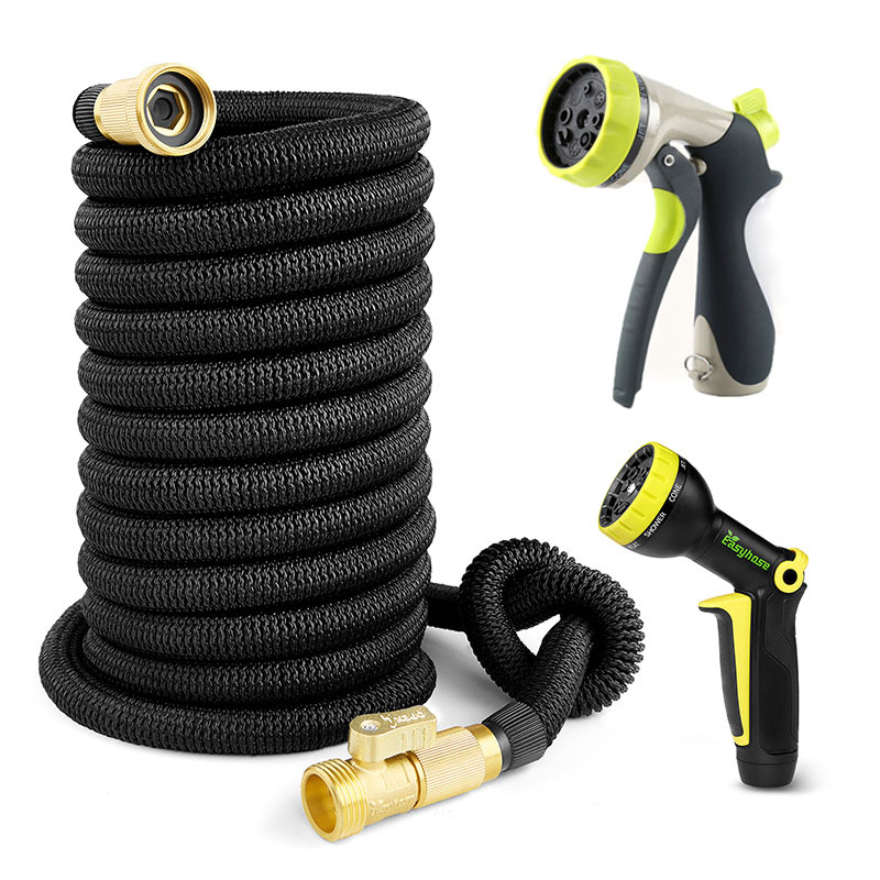 High Quality Garden Hose Expandable Telescopic Magic Hose With Metal Spray Gun Set Flower Outdoor Garden Irrigation Nozzle