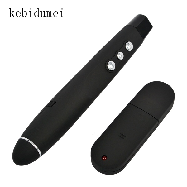 kebidumei USB Wireless Powerpoint Presentation RF Remote Controller PPT Presenter Red Laser Pointer Pen for Desktop Laptop