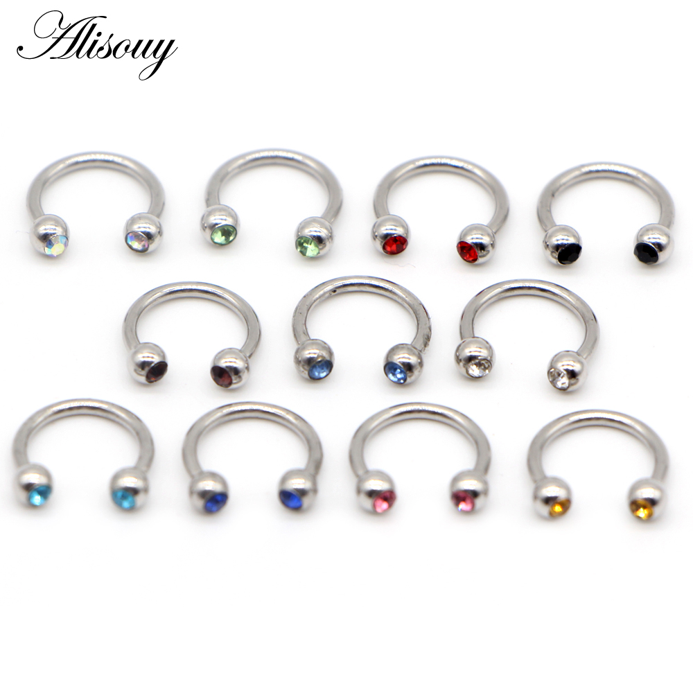 Alisouy Piercing Nose Rings Studs 16G Nose Piercing Septum Women Daith Ear Pircing Body Jewelry Horseshoe Tragus Eyebrow Lip