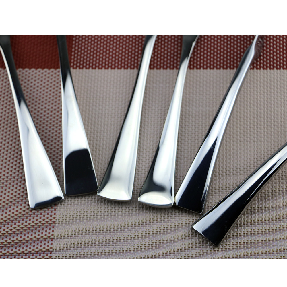 6 Pcs/Set Silver Cutlery Set 18/10 Stainless Steel Dinner Knife Salad Fork Tableware Fork Steak Knife Teaspoon Dinnerware Set