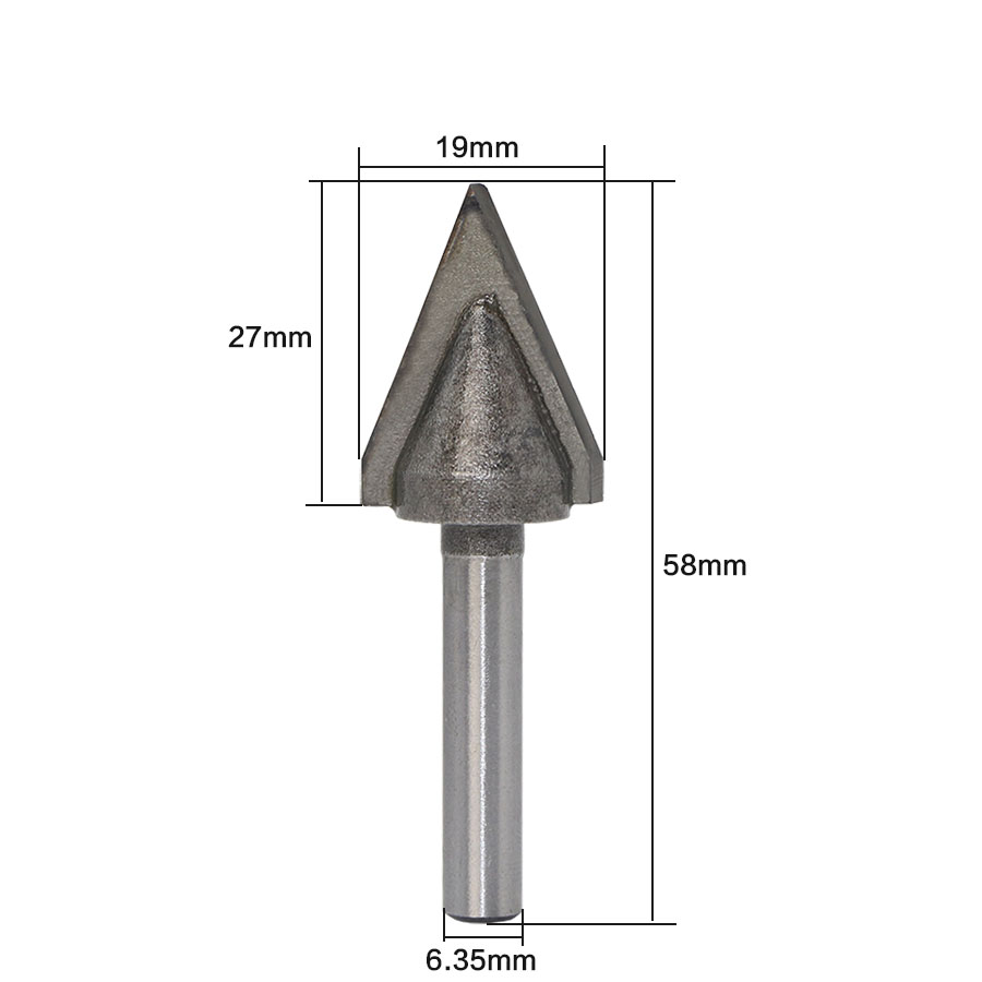 1pcs 1/4 Shank60 wood router bit Straight end mill trimmer cleaning flush trim corner round cove box bits tools