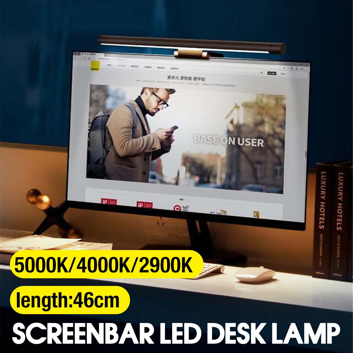 LED Desk Lamp Screen Bar Light Computer Laptop Hanging LED Light Table Lamp LCD Monitor Lamp Study Reading Type-c/USB Light