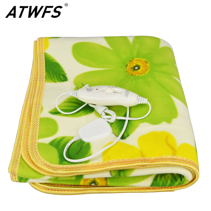 ATWFS Security Single Bed Plush Electric Heated Blanket Electric Bed Heating Blanket Body Warmer Carpets Heated Carpet 150*70 CM