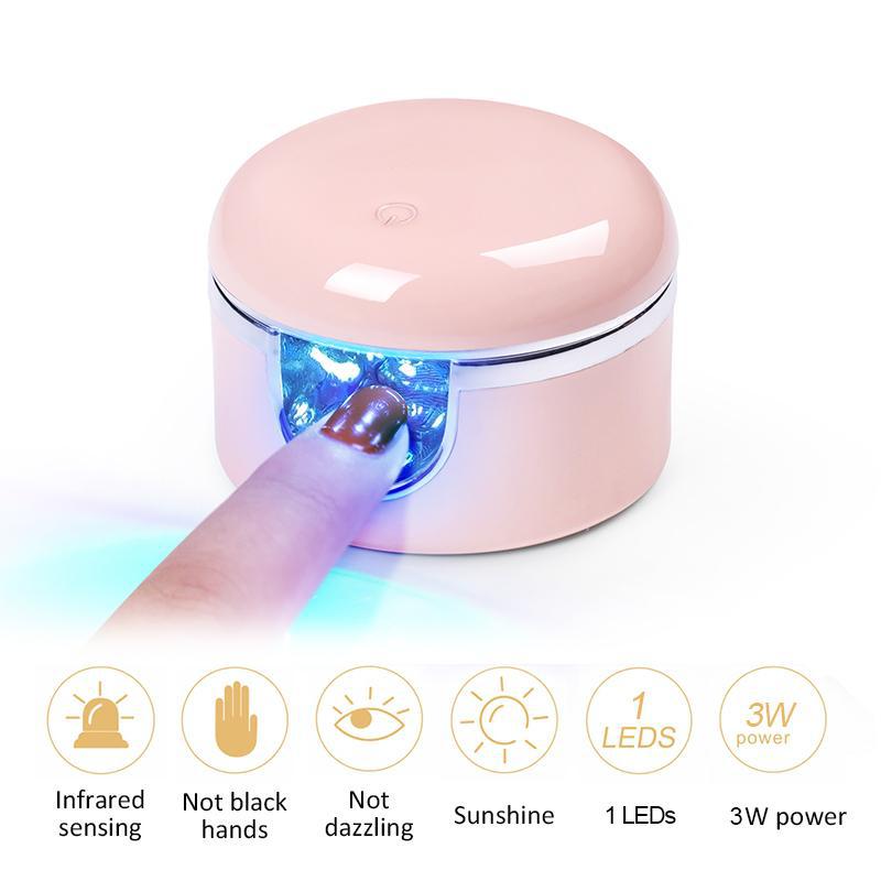 3W Mini Monodactylism LED UV Nail Lamp Nail Polish Dryer Manicure Tools USB UV Gel Auto Sensor Nail Art Equipment Fast Drying