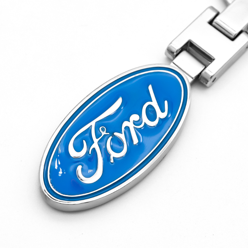 3D metal car keychain creative double-sided logo key ring car accessories for Ford- Explorer FIESTA Focus Kuga Edge Fusion F-150