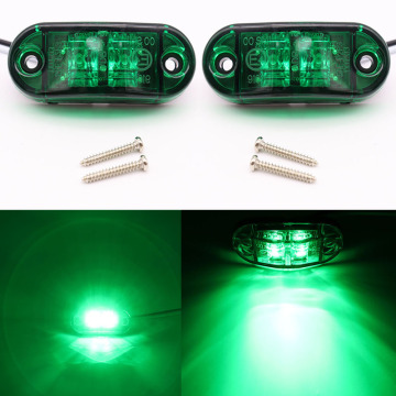 2Pcs 12V / 24V LED Side Marker Lights Car External Lights Warning Tail Lights Trailer lights Truck Auto Lorry Lamp Green New