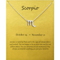 12 Constellation Scorpio Pendant Necklace For Female Minimalist Chain Necklace Make a Wish Card Jewelry for Mother's Day Gift