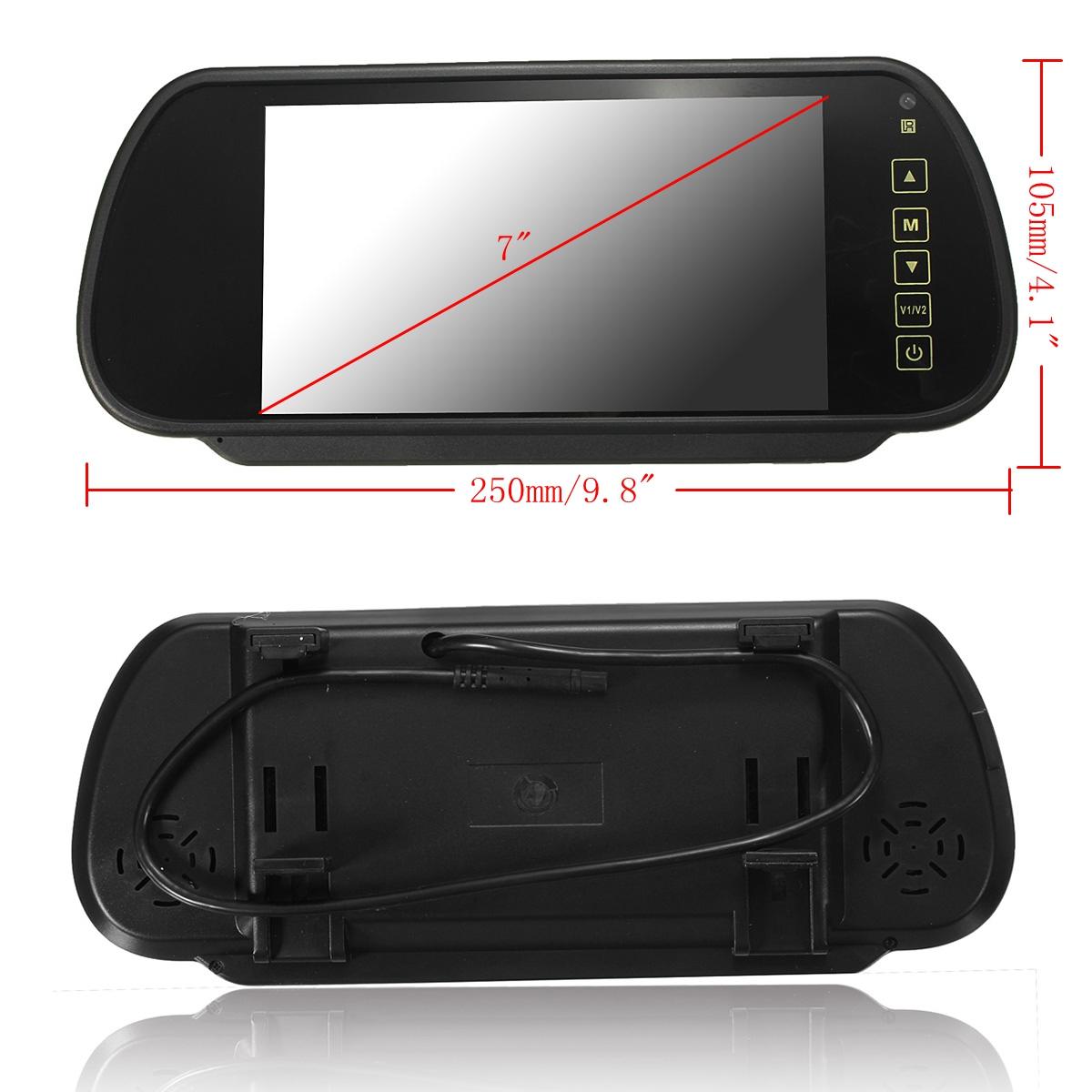 Universal 7'' TFT LCD Widescreen Touch Button Support PAL / NTSC System DVD Rear View Mirror Parking Reverse Rear View Monitor