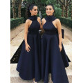 Lovely Ankle Length Bridesmaid Dresses 2021 Backless Big Bow Short Black Pink Maid of Honor Wedding Guest Party Gowns Plus Size