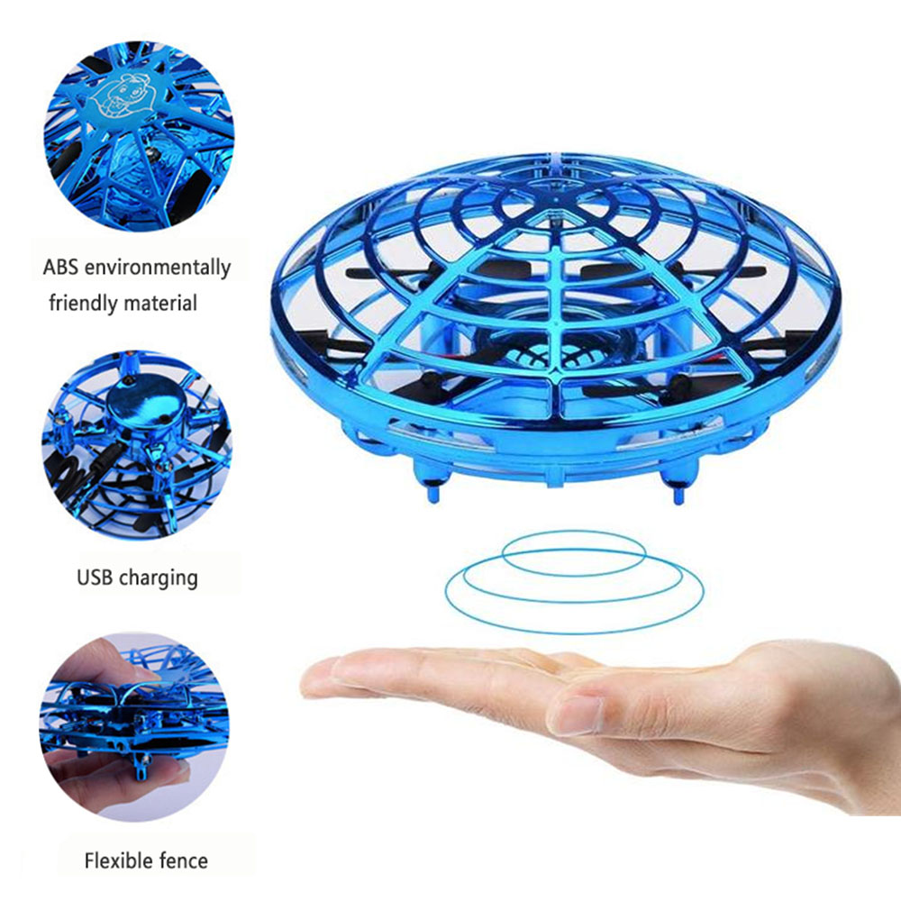Mini Helicopter RC UFO Drone Aircraft Hand Sensing Infrared RC Quadcopter Electric Induction Flying Ball Toys for Children