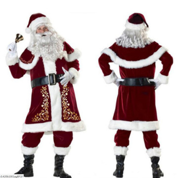 Adults Christmas Santa Claus Costume Fancy Dress Women Men Suits Cosplay Costumes Outfits Party Clothes