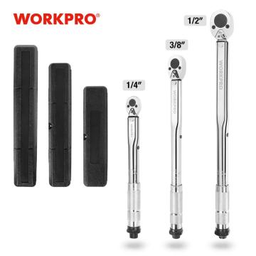WORKPRO 1/4'' 3/8'' 1/2'' Square Drive Torque Wrench 5-100 Ft-lb Two-way Precise Ratchet Wrench Repair Spanner Key