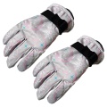 Kids Fashion Print Ski Gloves Winter Snow Snowboard Windproof Waterproof Adjustable Wrist Thicken Mitten