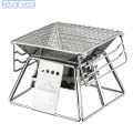 Folding Stainless Steel BBQ Grill Non-stick Surface Portable Barbecue Grill Korean Indoor Outdoor Grill Rack BBQ Accessories