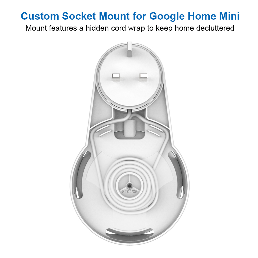 Outlet Wall Mount Holder Cord Bracket For Google Home Mini Voice Assistant Plug In Kitchen Bedroom Portable Audio Stand For UK