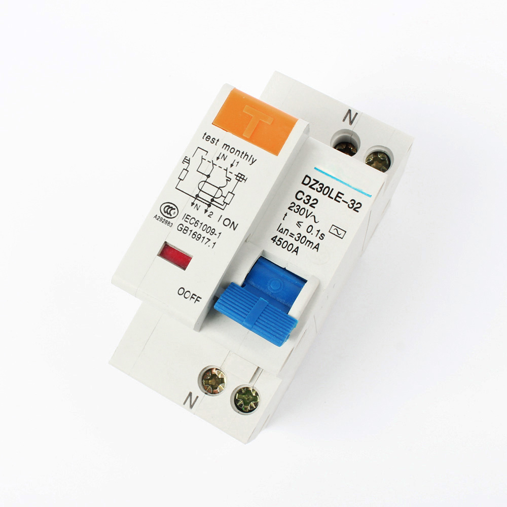 DPNL DZ30LE-32 1P+N 10A 16A 20A 25A 32A 230V 50/60HZ Residual Current Circuit Breaker With Over Current Leakage Protection RCBO
