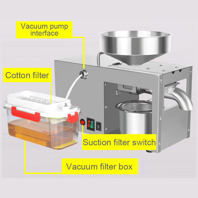 Intelligent Household Olive Oil Press X6 Peanut Sunflower Seed Linseed Vacuum Stainless Steel Cold Press 220V/110V