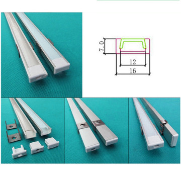 20pcs/lot 100 inch 2.5m/pc led aluminium profile with milky/transparent cover for 12mm strip ,cabinet bar light ,tape channel