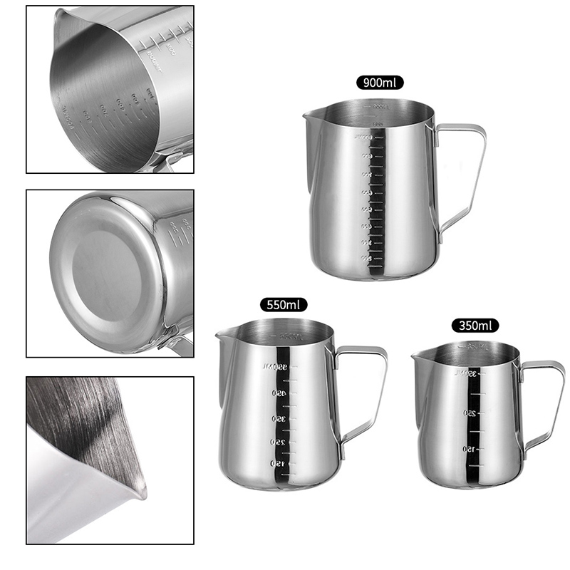 Coffee Pitcher Stainless Steel Milk Frothing Jug Mugs Espresso Coffee Pitcher Craft Frothing Jug 350/550/900ml