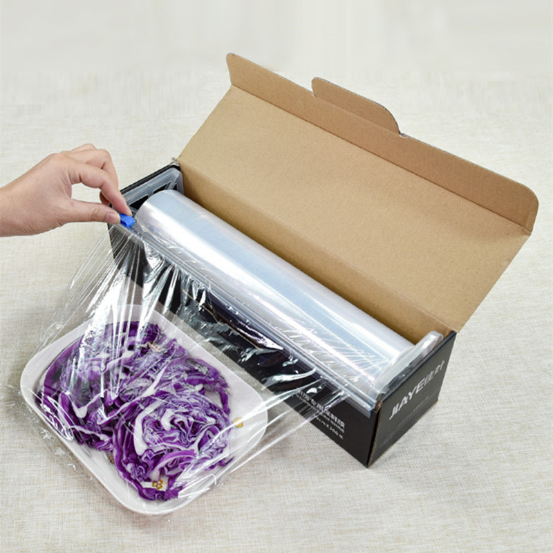 High quality plastic wrap food Storage Wrap film Vacuum Sealer Boxed cutter Disposable For Home Kitchen Keep Food Fresh