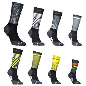 New Fiber Fabric Cycling Socks Professional Bike Team Aero Socks High Quality Road Bicycle Anti Slip Compression Sport Sock