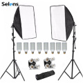 New Photography Softbox Lightbox Kit 8 PCS E27 LED Photo Studio Camera Lighting Equipment 2 Softbox 2 Light Stand with Carry Bag