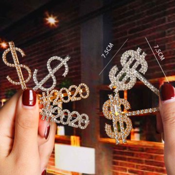 5pcs Hairpins Crystal Shiny Rhinestones Word Letters Hair Clips Women Styling Tool Hairgrip Diamond Hair Accessories Clips Clamp
