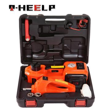 E-HEELP 3 in 1 5ton Car Jack Electric Hydraulic Jacks Car Floor Jack 12V with Inflator Pump LED Light for Truck Tire Repair Tool