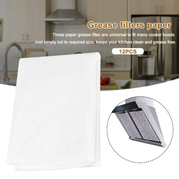 12pcs Oil Proof Home Cleaning Kitchen Tools Grease Filters Paper Extractor Fan Non Woven Carbon Universal Cooker Hood Cooking