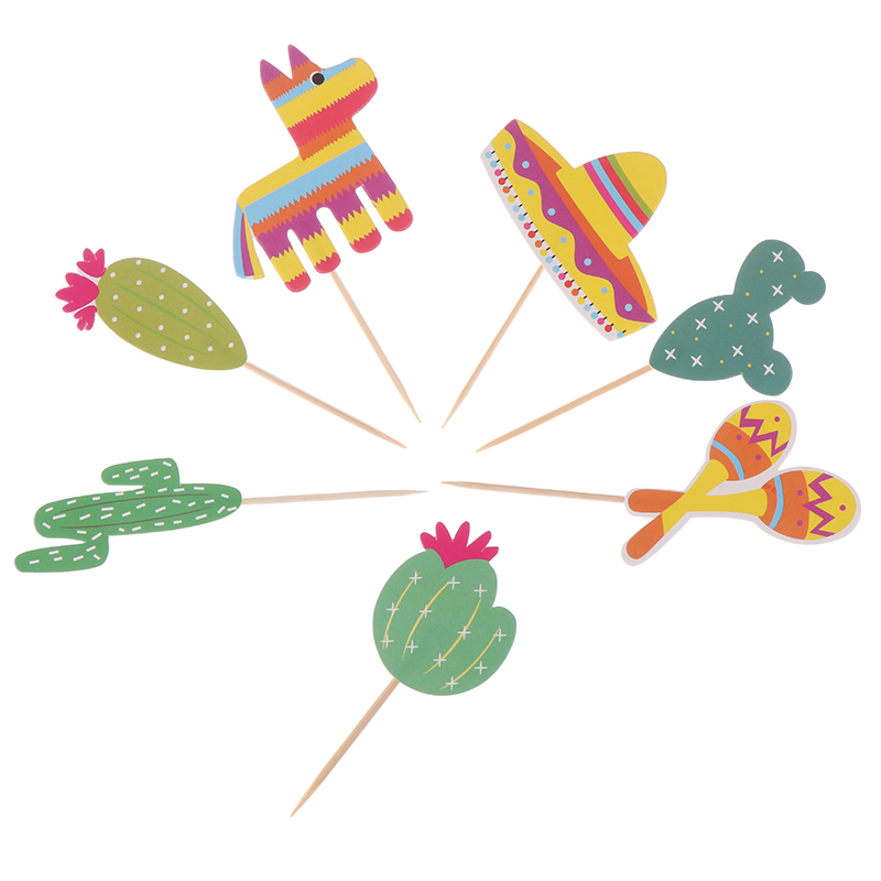 Alpaca Cake Decoration Insert Mexican Cactus Cake Insert Decoration Cake Inserts Card Party Gifts Kid Birthday Wedding Decor