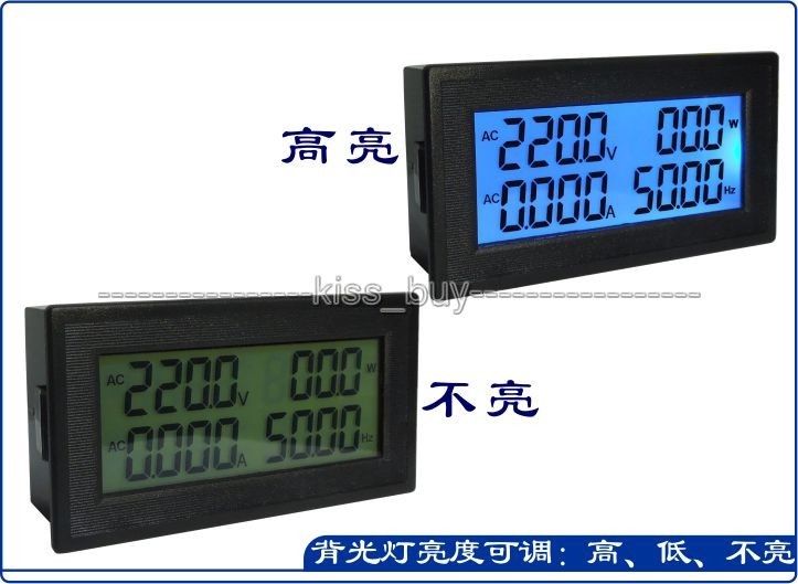 DYKB AC Multimeter Digital LCD AC 60-500V 200A Voltmeter Ammeter Voltage Current Power Factor KWH Frequency 110V 220V 380V