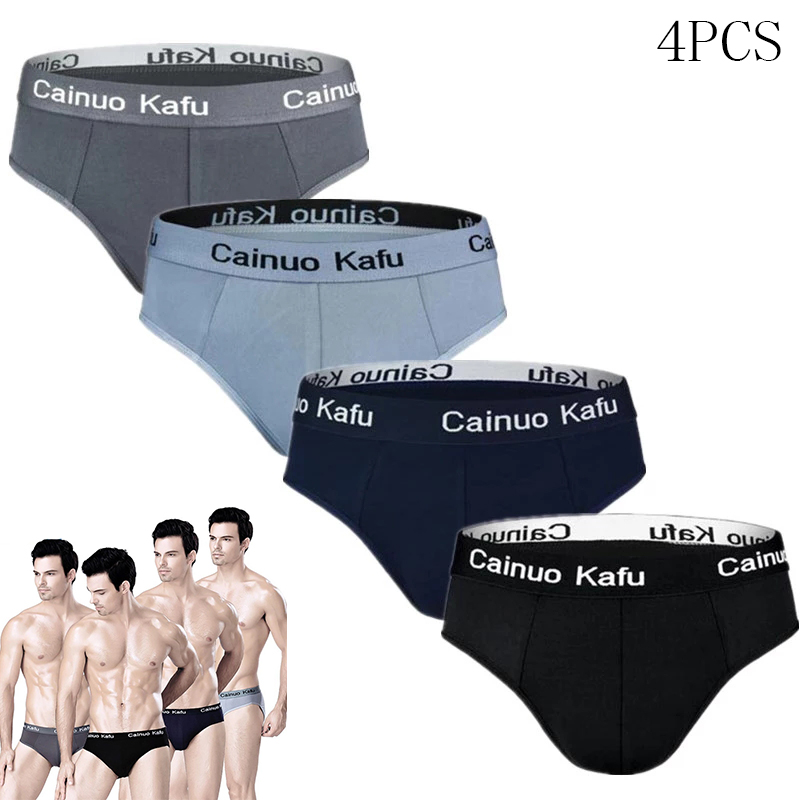 4Pcs Men Briefs Mens Cotton Underwear Large Size L-5XL Elasticity Underwear Male Comfortable Panties Sexy Male Shorts Briefs Hot