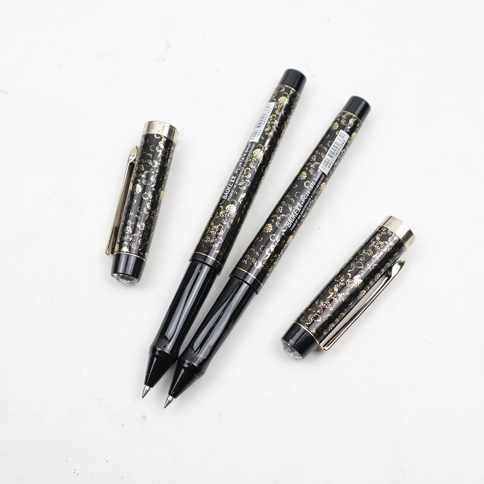 Gel Pen 0.5mm Black/Blue Ink Gel Ink Pen Patterned Pen Holder Office School Writing Supplies Business Pens Promotional Gift