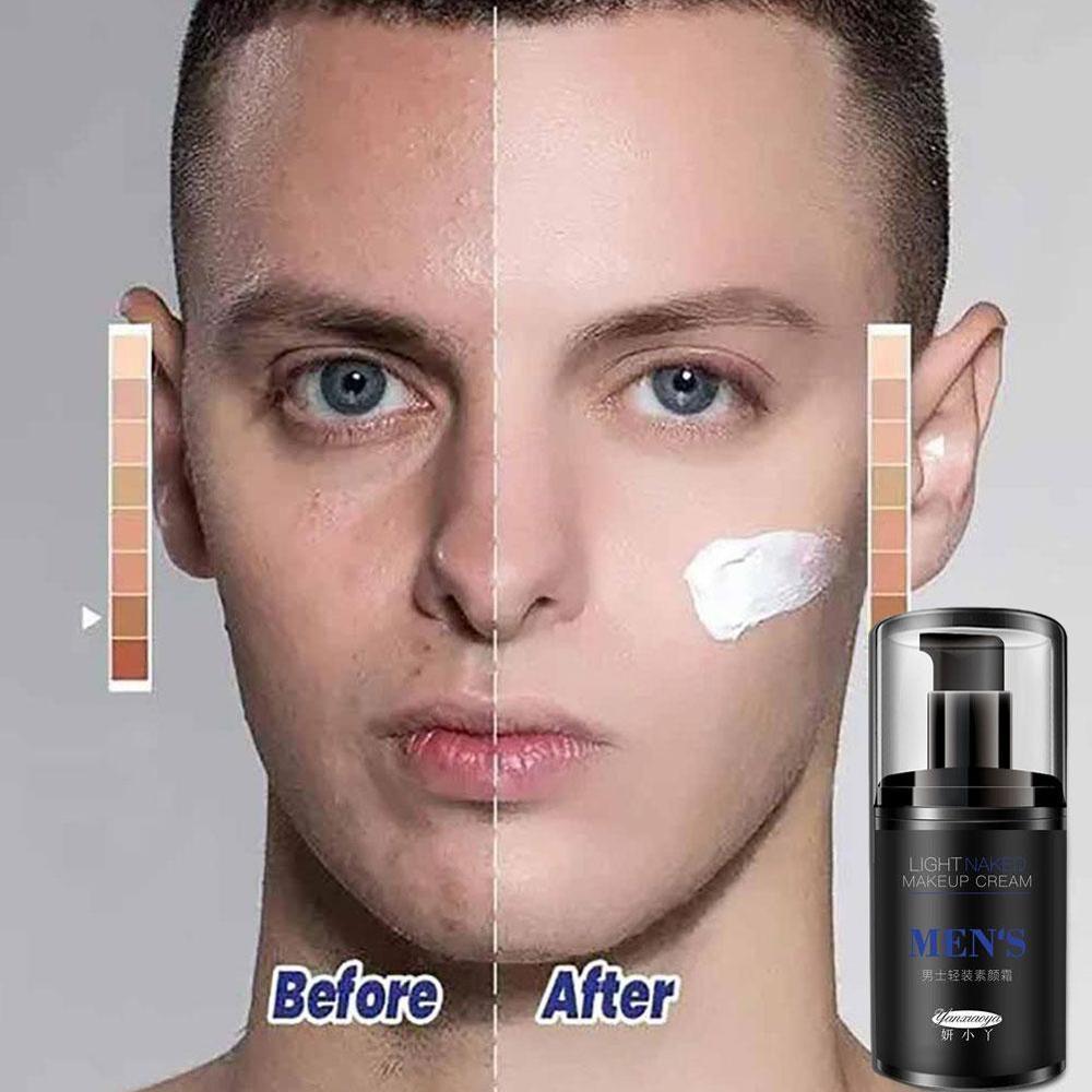 Men BB Cream Face Cream Natural Whitening Skin Care Men Base Skin Care Makeup Color Face Effective Concealer Foundation F8Y6