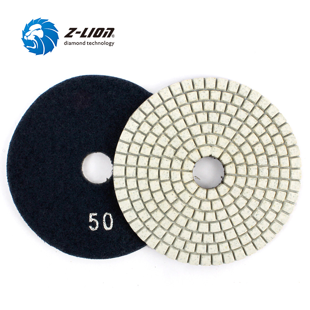 Z-LION 10pcs 4 Inch Wet Diamond Polishing Pad For Granite Marble Concrete Angle Grinder Granite Polishing Tool Abrasive Wheel