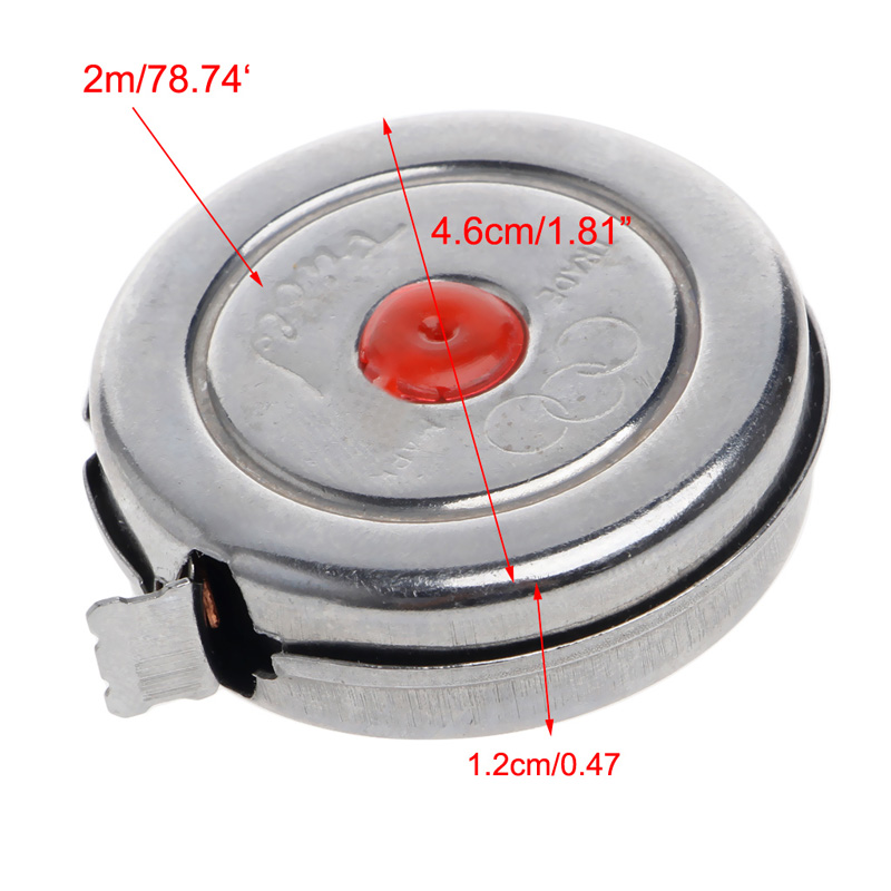 2m Mini Office Stainless Steel Woodworking Retractable Tape Measure Metric 'lirunzu