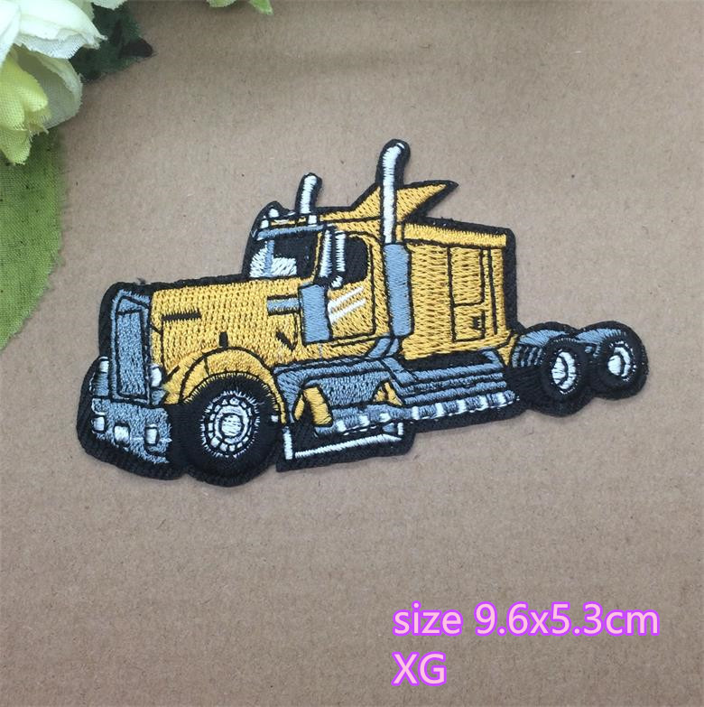 New arrival 10 pcs digging machine Motorcycle car Embroidered patches iron on cartoon Motif Applique hat bag shoe accessory