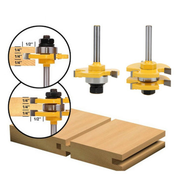 NO.1-10 Milling Cutter for Wood 1/4'' Shank Tongue Groove Router Bits Drilling Milling Carving Set Floor Woodworking Hot Sale