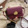 Vintage Ribbon Chain Tote bag 2020 Fashion New High quality Matte Leather Women's Designer Handbag Flip Shoulder Messenger Bag