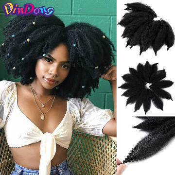 DinDong Synthetic 8 inch Afro Kinky Marly Braids Crochet Twist Hair Extensions 14 roots/pc High Temperature Fiber Marley Braid