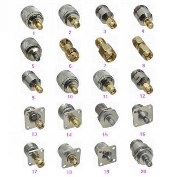 1pce SMA to N / SMA Male Plug & Female Jack Flange & Bulkhead RF Coaxial adapter connector