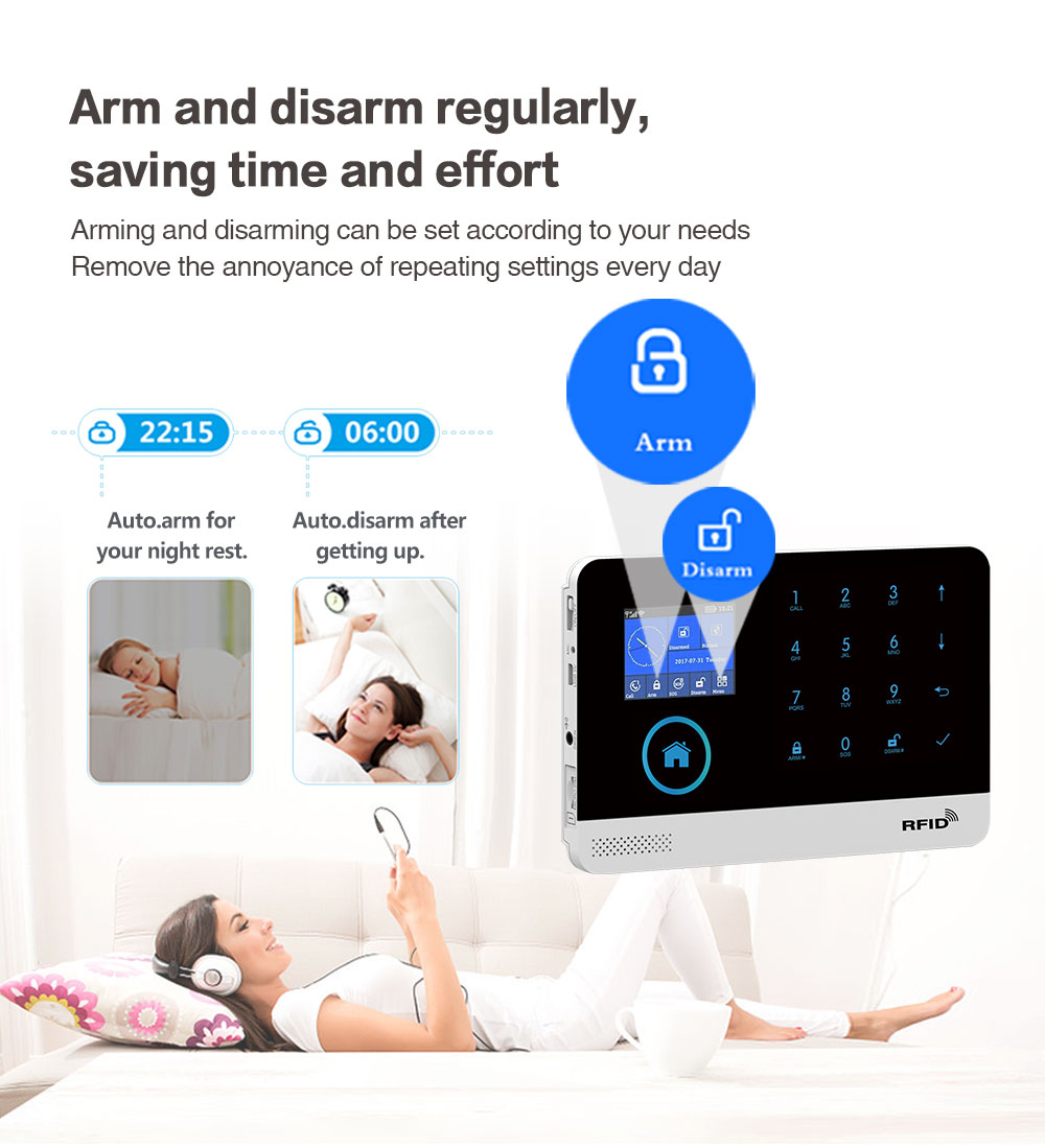 PGST PG103 4G 3G GSM Alarm System for Home Security Alarm with Solar Wireless Siren Smart Home Kit Tuya Smart Life APP Control
