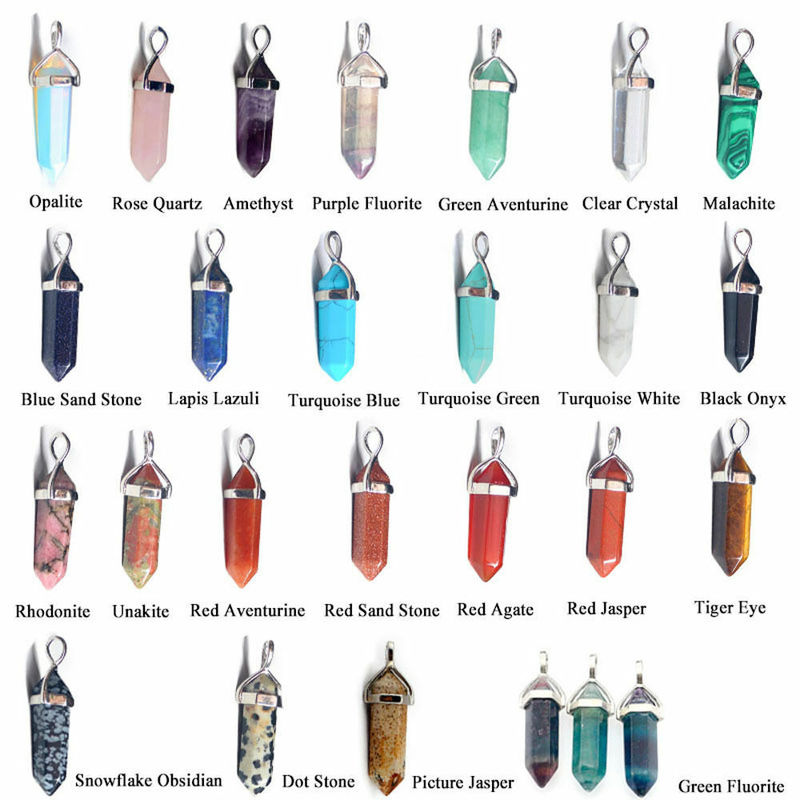 Natural Quartz Crystal Stone Pendant Hexagonal Prism Point Chakra Healing Charms Pendentif for Women Necklace Jewelry Making