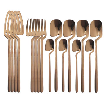 16Pcs Rose Flatware Sets Kitchen Decor Spoon Fork Knife Set Tableware Stainless Stee Dinnerware Cutlery For Dessert Soup Coffee